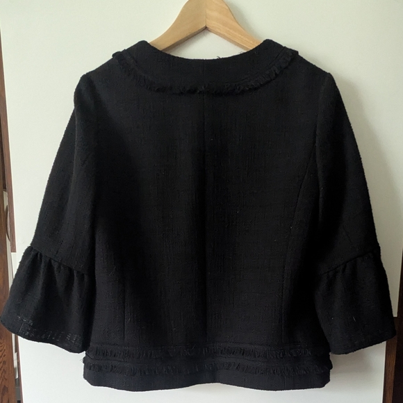 Karl Lagerfield Medium Black Tweed Blazer Jacket - Picture 11 of 16